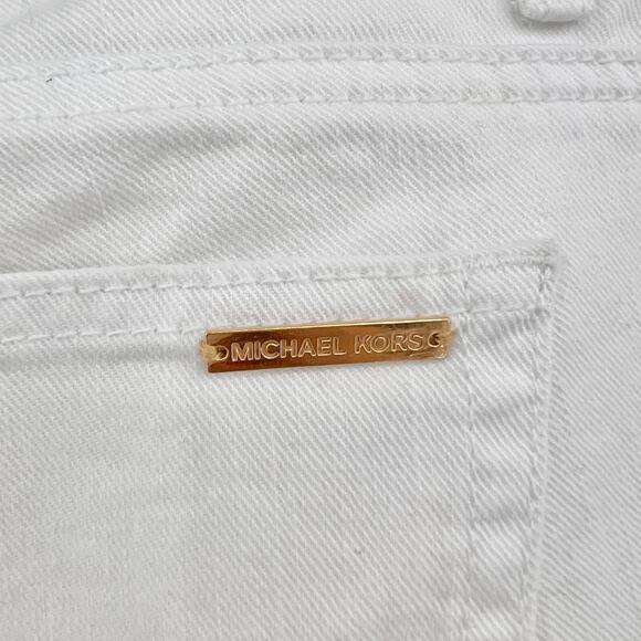 Michael Kors US 4 Womens White Distressed Low Rise Izzy Cropped Skinny Jeans - Picture 8 of 14